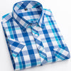 Cotton Men's Plaid Short-sleeved Shirt