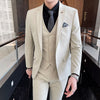 Men's Three-piece Suit Business Suit Solid Color Suit Vest Trousers