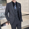 Men's Three-piece Suit Business Suit Solid Color Suit Vest Trousers