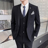 Men's Three-piece Suit Business Suit Solid Color Suit Vest Trousers