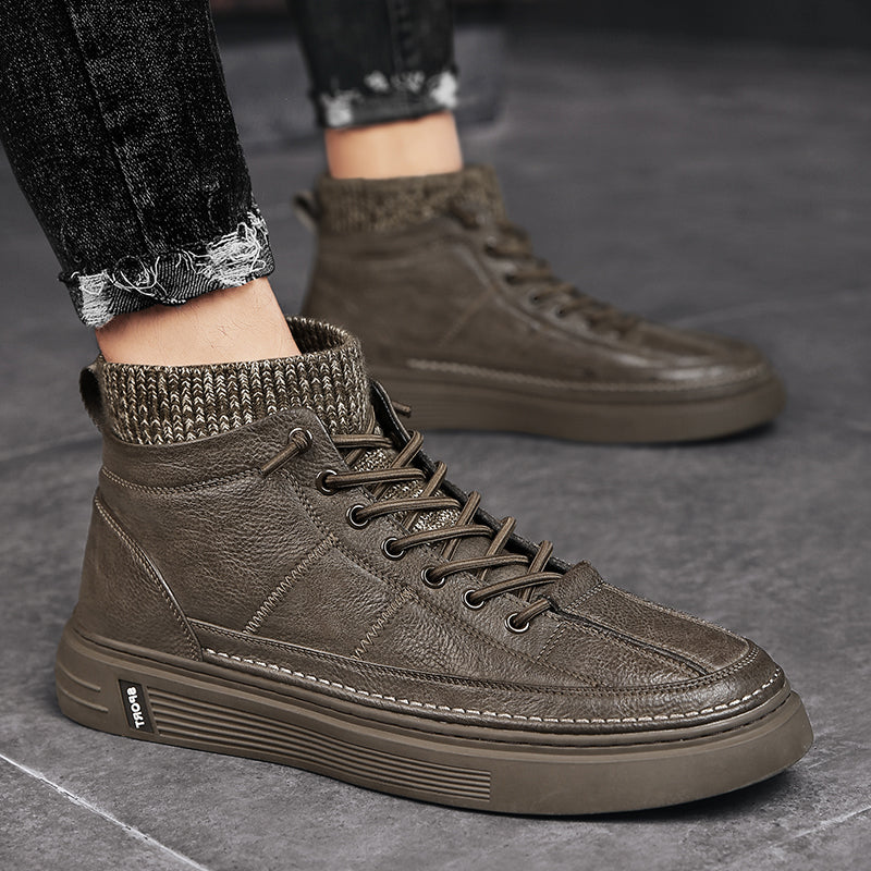 Men's Tooling Plus Fleece Warm High-top Martin Boots