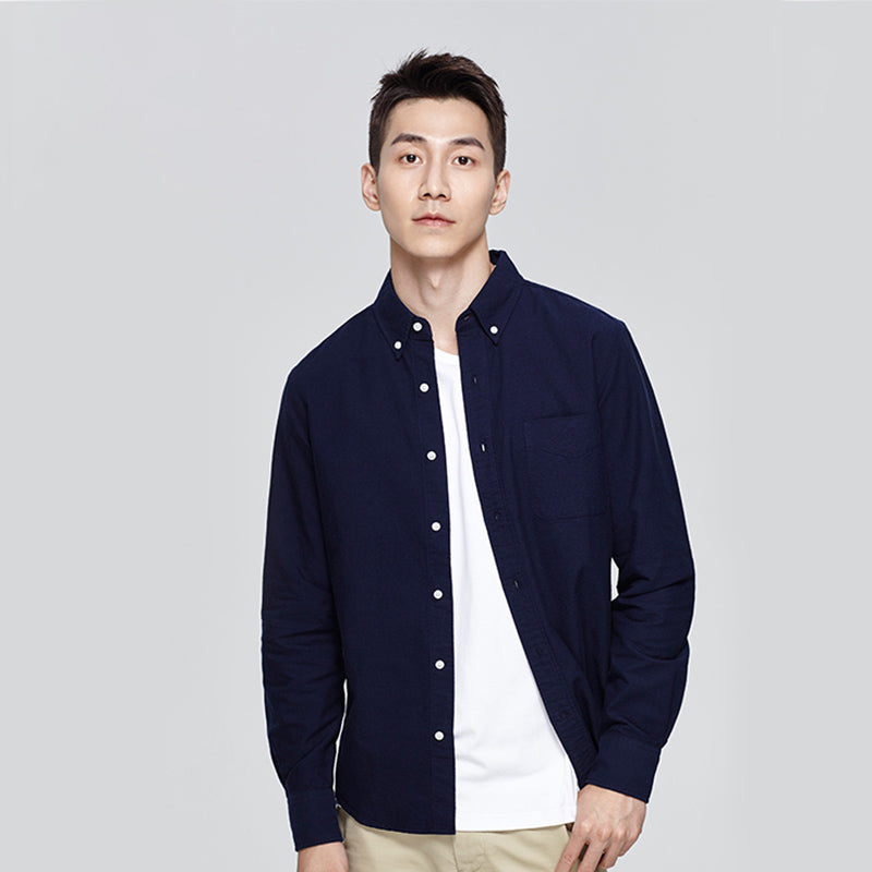 Men's Plaid White Long Sleeve Trendy Spring Summer Top