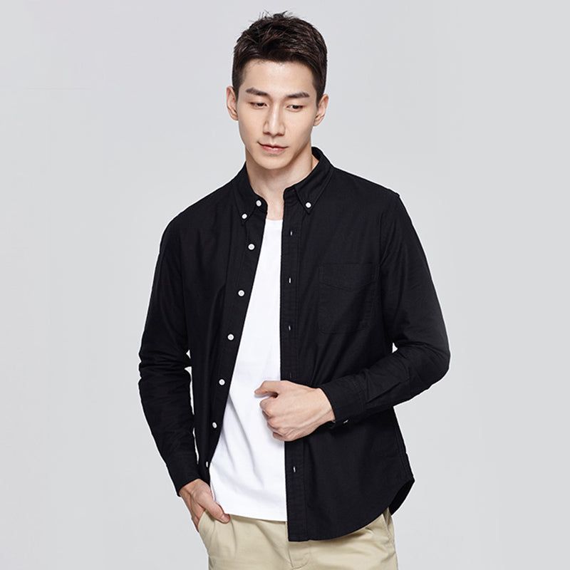 Men's Plaid White Long Sleeve Trendy Spring Summer Top