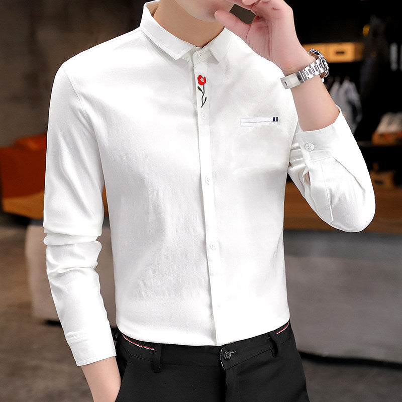 Striped Men's Long-sleeved Shirt, Handsome, Casual And Versatile