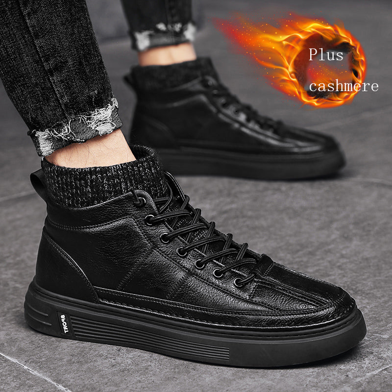 Men's Tooling Plus Fleece Warm High-top Martin Boots