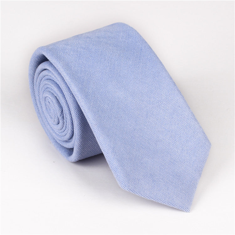 Solid color casual tie