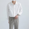 Loose Solid Color Long Sleeve Shirt For Men