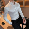 Trendy Spring New Men's Long Sleeve Shirt Smooth