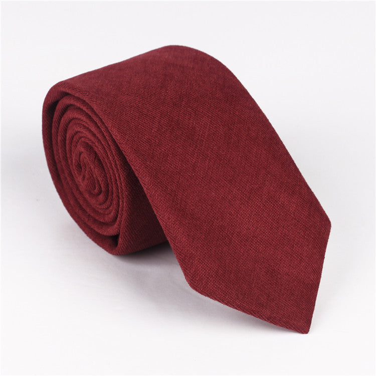 Solid color casual tie