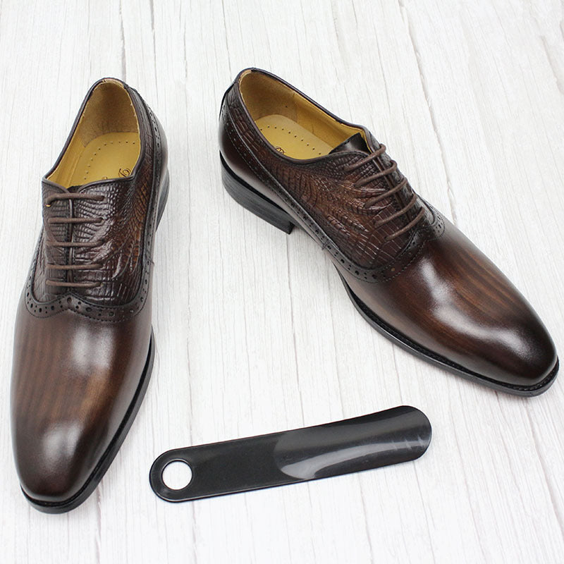 Fashion Top Layer Cowhide Business Leather Shoes