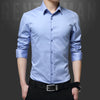 Business Casual Long Sleeve Spread Collar Slim Fit Shirt