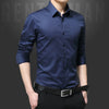 Business Casual Long Sleeve Spread Collar Slim Fit Shirt