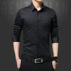 Business Casual Long Sleeve Spread Collar Slim Fit Shirt