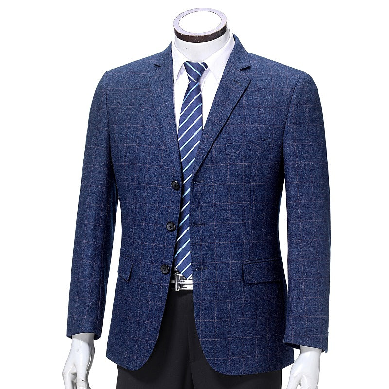 Korean Version Of Slim High-grade Men's Coat Plaid