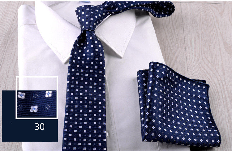 Business Formal Wear Casual Tie Pocket Square Combination