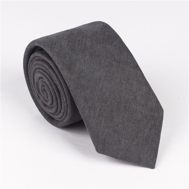 Solid color casual tie