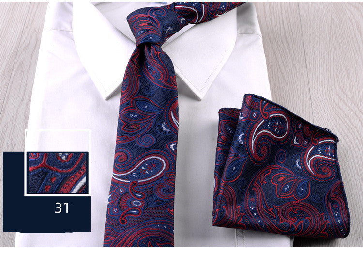 Business Formal Wear Casual Tie Pocket Square Combination