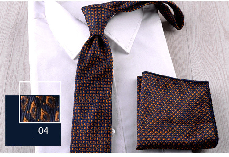 Business Formal Wear Casual Tie Pocket Square Combination