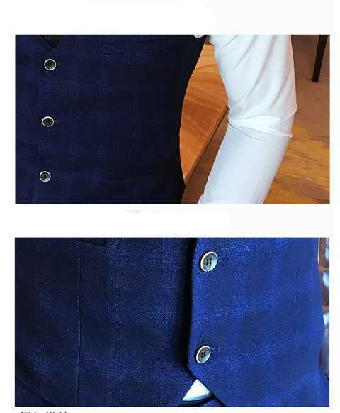 Slim Fit Trendy Men's Small Suit Three-piece Business Casual