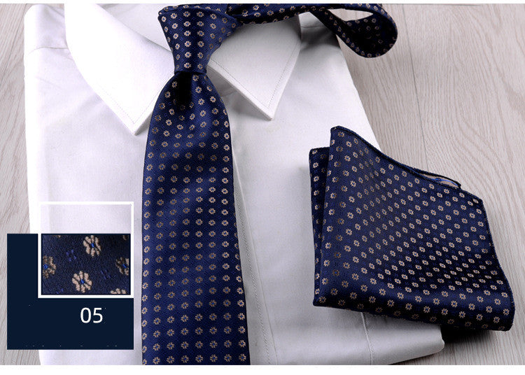Business Formal Wear Casual Tie Pocket Square Combination