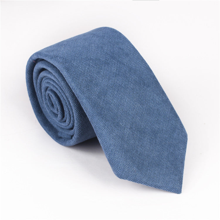 Solid color casual tie