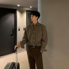 Long Sleeved Shirt Men's Autumn Senior Sense Men's Solid Color Casual