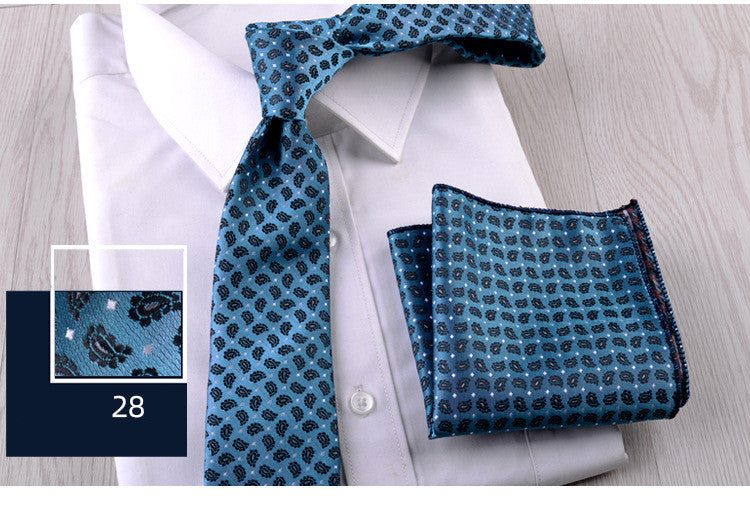 Business Formal Wear Casual Tie Pocket Square Combination