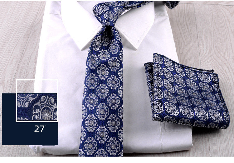 Business Formal Wear Casual Tie Pocket Square Combination