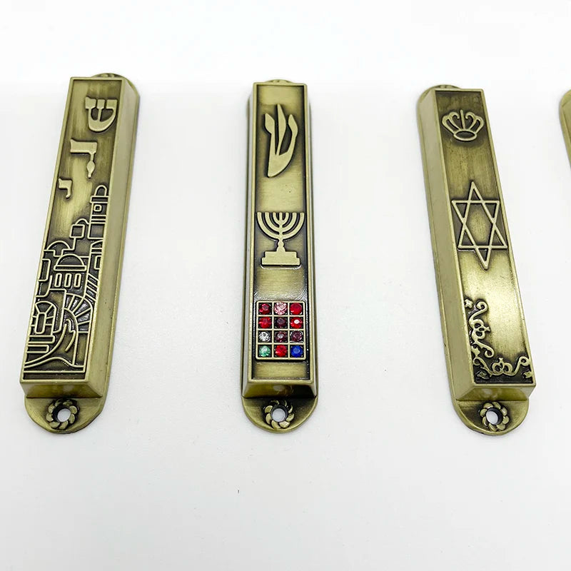 Star Of David Western Wall Pewter Mezuzah