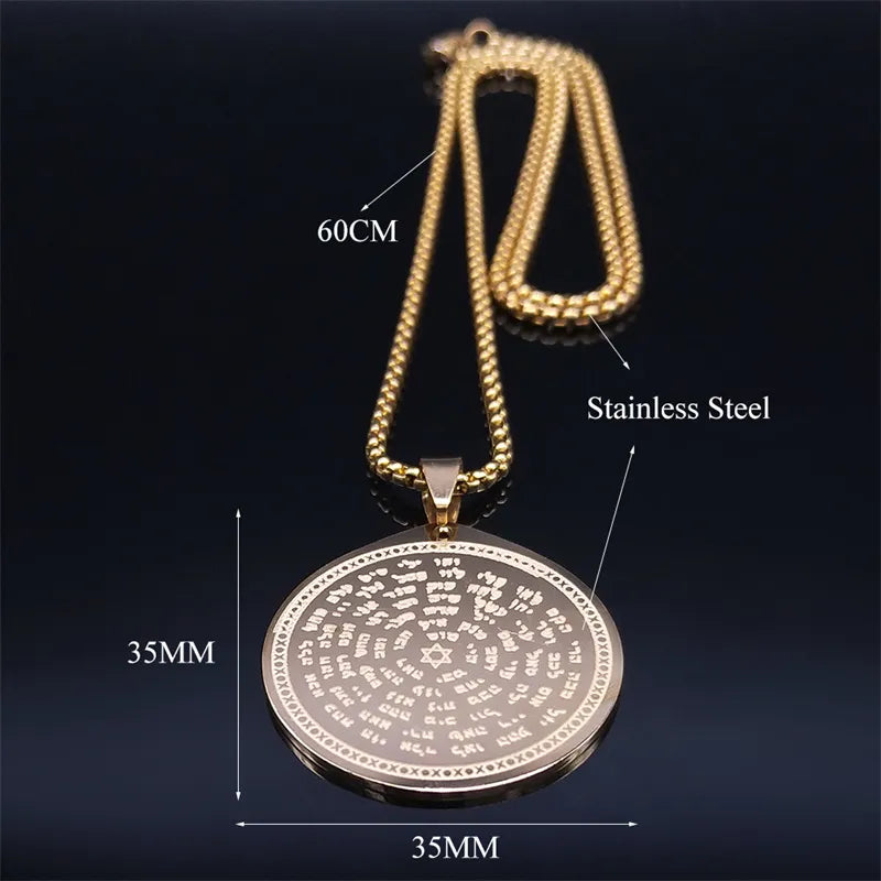 Jewish Bible Stainless Steel Hexagram Chain Necklace