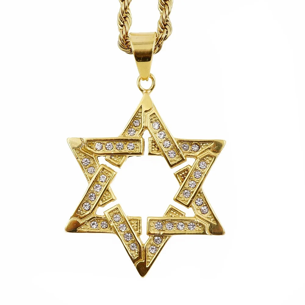 Jewish Star Of David Necklace Long Necklace