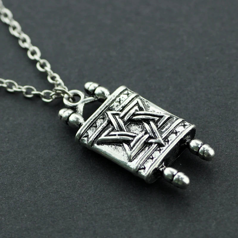 Torah Scroll Religious Men Pendant Necklace