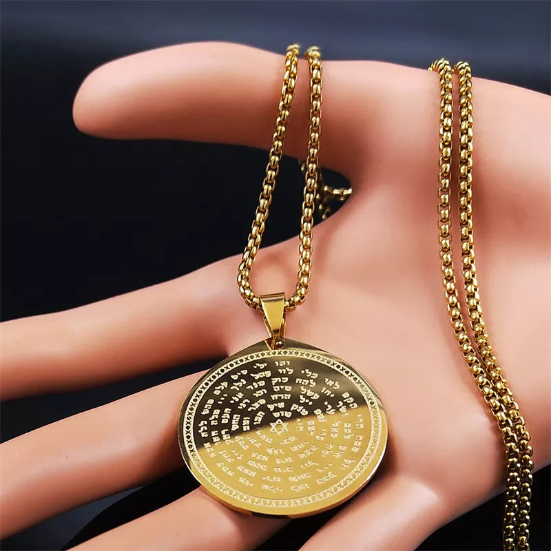 Jewish Bible Stainless Steel Hexagram Chain Necklace