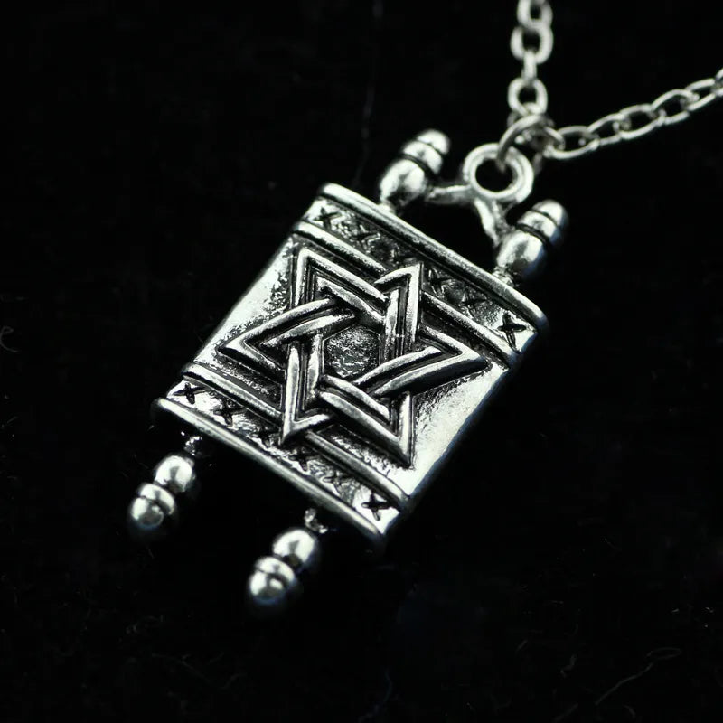 Torah Scroll Religious Men Pendant Necklace