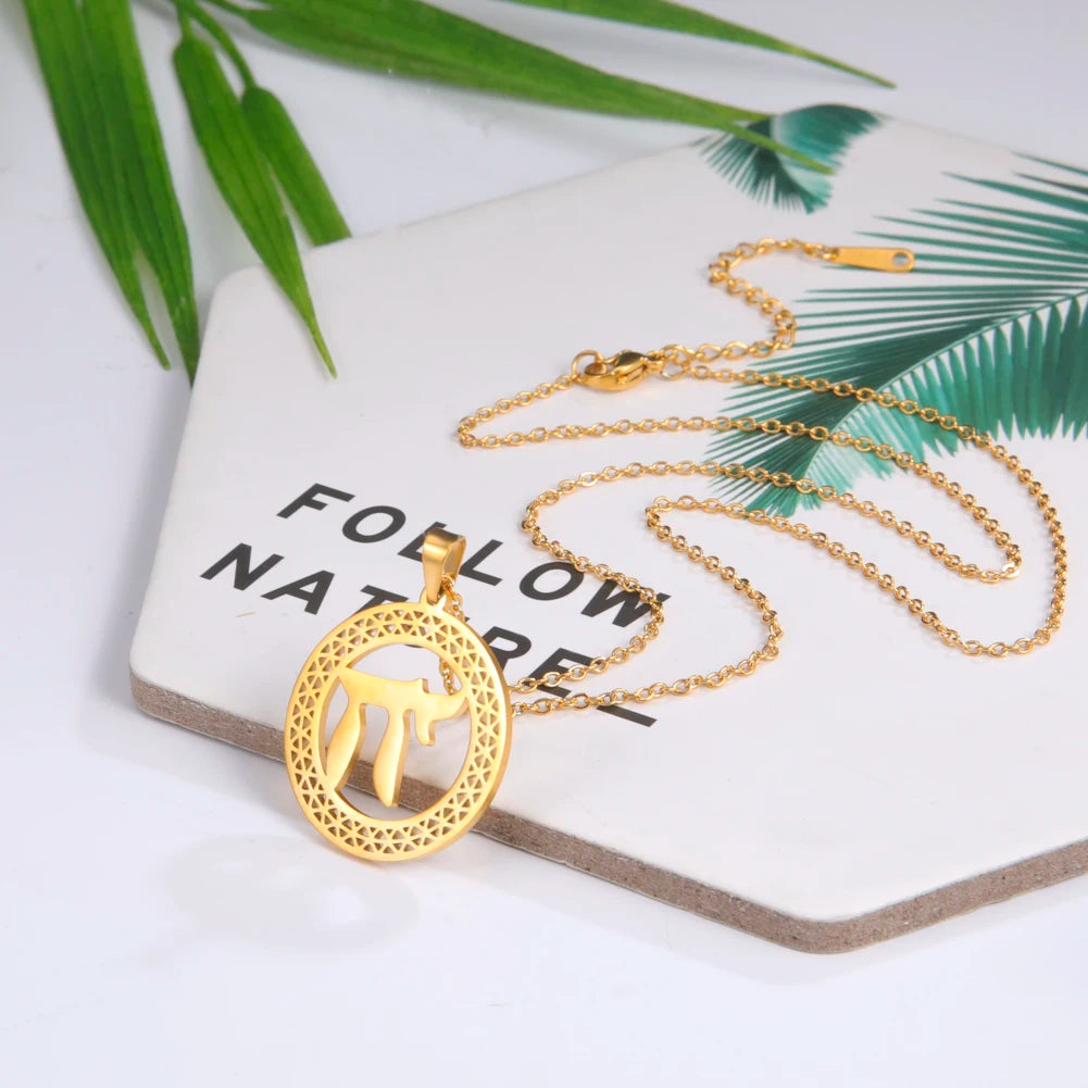Jewish Chai Amulet Pendants Charm Necklaces