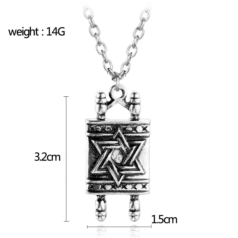 Torah Scroll Religious Men Pendant Necklace