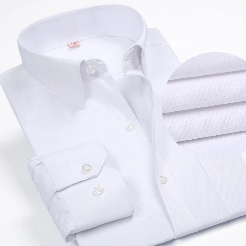 New Arrival Brand Men's Fashion Clothes Mens Solid Color Turn-Down Collar Formal Shirts Men's Long Sleeve Dress Shirts For Men