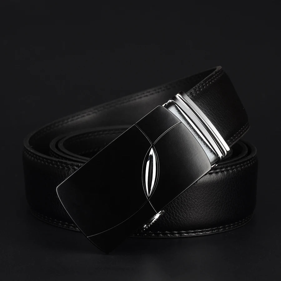 COWATHER 2021 cow genuine leather belts for men automatic alloy buckle black brown color  free shipping cz035