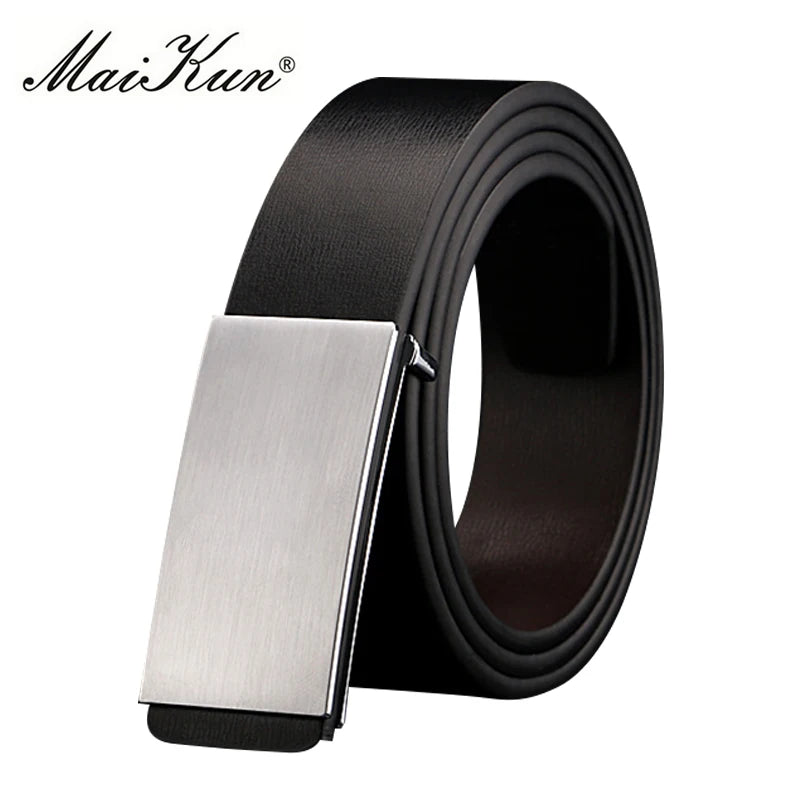 Maikun Belts for Men High Quality Smooth Buckle Synthetic Leather Male Belt Fashionable Men Belt for Jeans