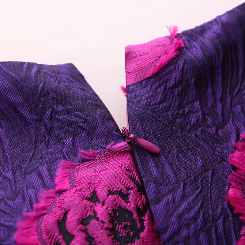 Boho Floral Jacquard Dress