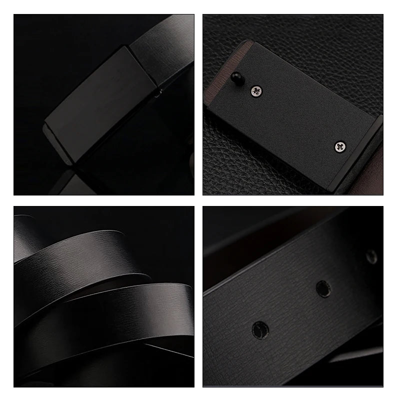 Maikun Belts for Men High Quality Smooth Buckle Synthetic Leather Male Belt Fashionable Men Belt for Jeans