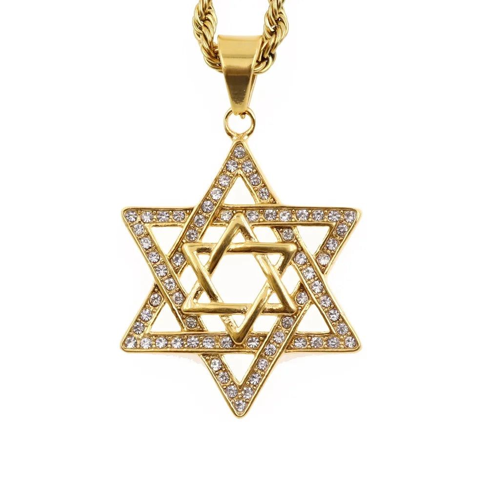 Jewish Star Of David Necklace Long Necklace