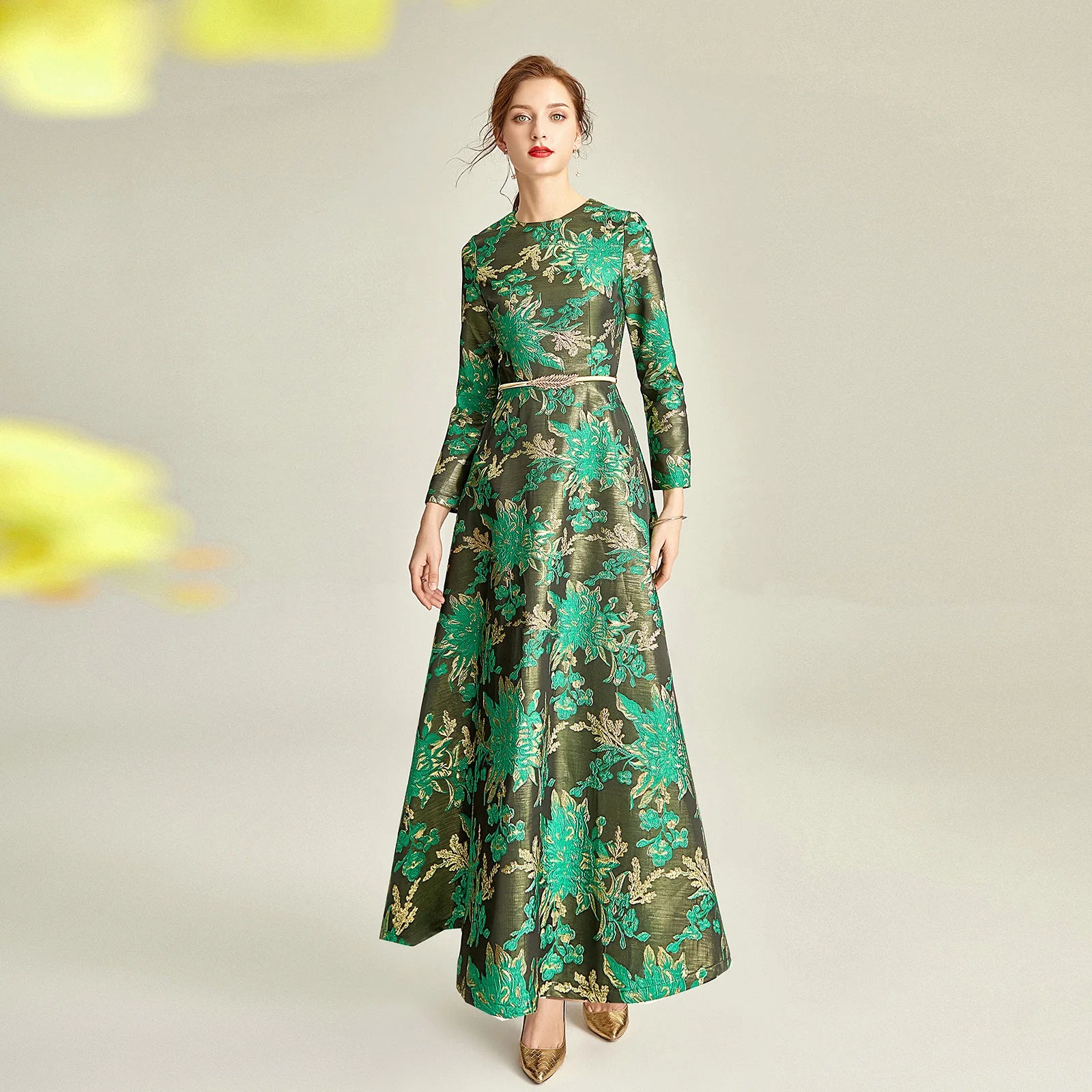 Jacquard Printed Long Dress