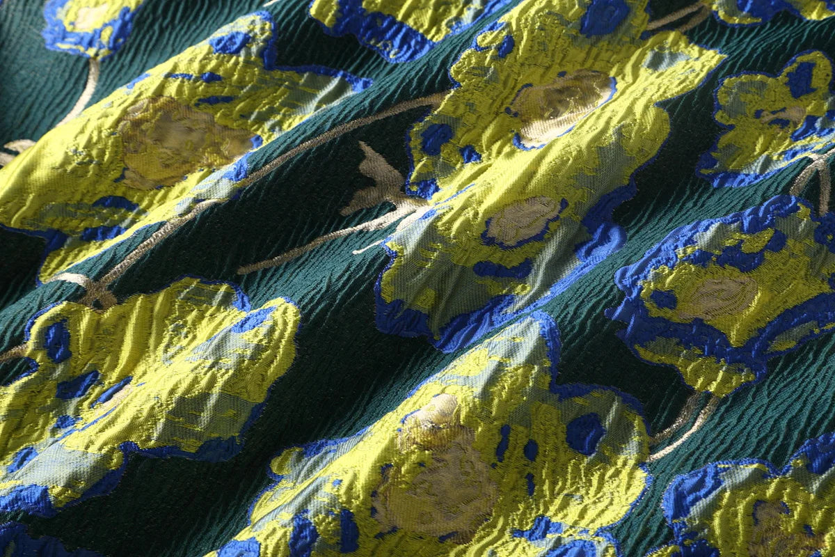 Jacquard Dress Brocade Green Dress