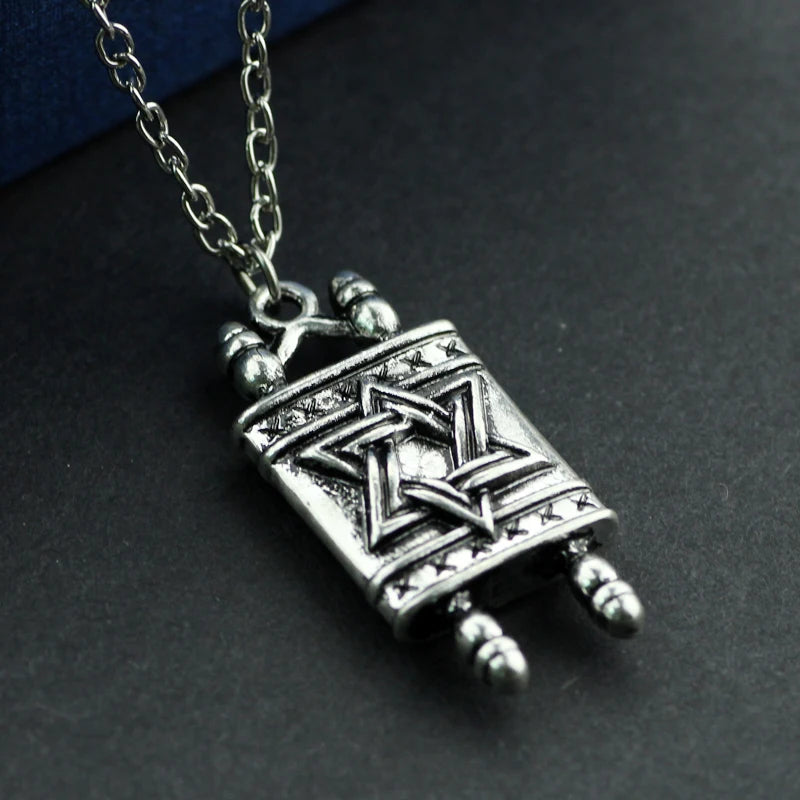 Torah Scroll Religious Men Pendant Necklace