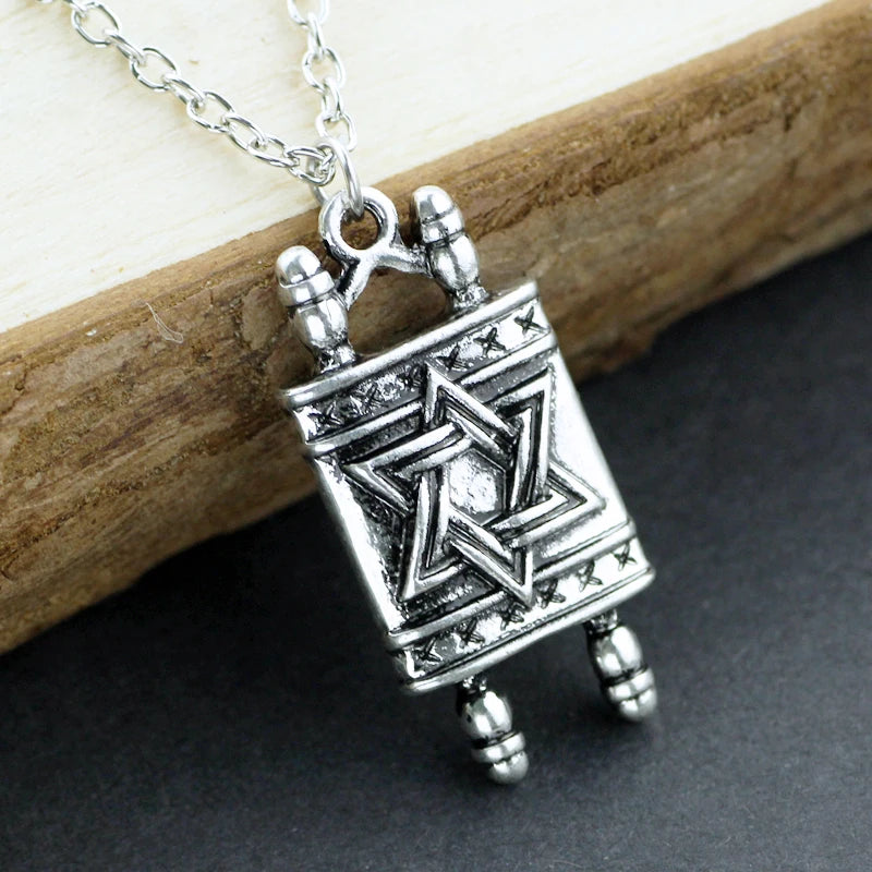 Torah Scroll Religious Men Pendant Necklace