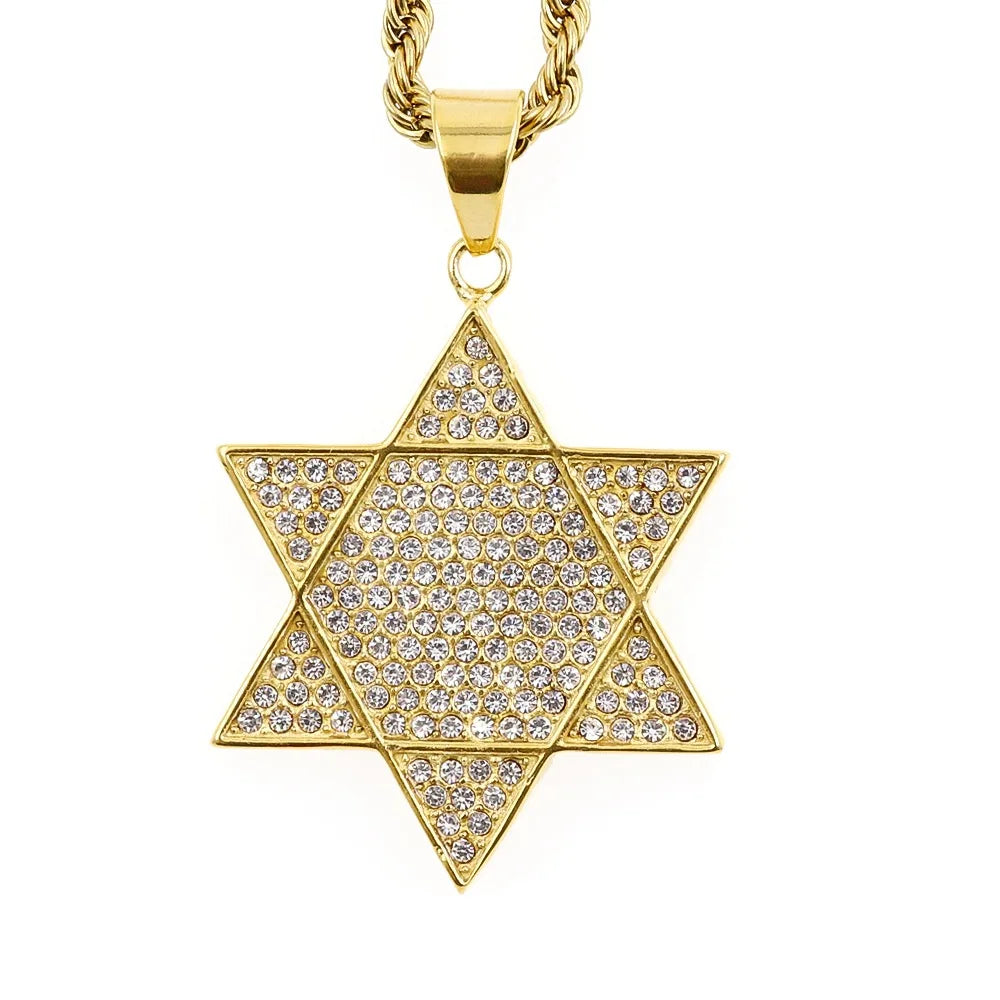 Jewish Star Of David Necklace Long Necklace
