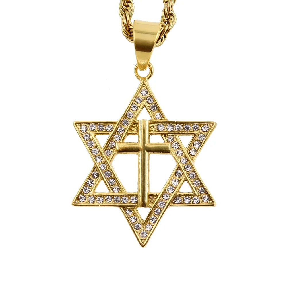Jewish Star Of David Necklace Long Necklace