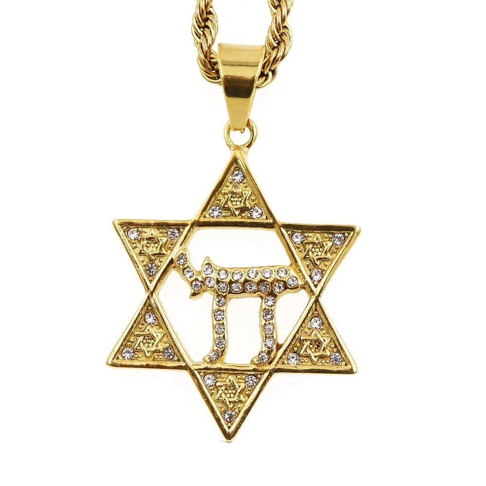 Jewish Star Of David Necklace Long Necklace