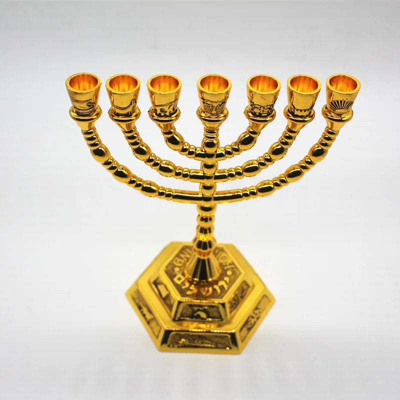 Jewish Menorah Metal Candle Holder